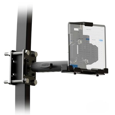 ARKON Mounts - Locking Forklift Tablet Mount with Adjustable ArmIndustrial StrengthHeavy-Duty DesignAdjustableBoosts Warehouse EfficiencyEasy InstallFits iPad and Samsung Tablets