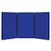 Quartet Bulletin Board, Fabric, 3-Panel Display, 6' x 3', Double-sided, Blue/Gray Surface, Black Frame, Exhibition, Show-It! ,SB93513Q