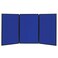 Quartet Bulletin Board, Fabric, 3-Panel Display, 6' x 3', Double-sided, Blue/Gray Surface, Black Frame, Exhibition, Show-It! ,SB93513Q