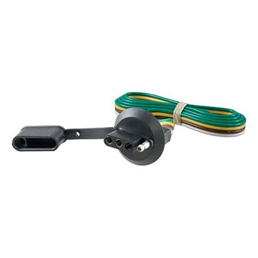 CURT 57405 4-Way Flat Trailer Socket, License Plate Light Hole Mount