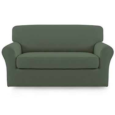Easy-Going 2 Pieces Stretch Loveseat Couch Sofa Slipcover Washable