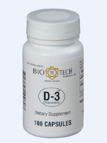 Bio-Tech Pharmacal Bio-Tech - D3 ,Cholecalciferol1000 IU 100 caps by Bio-Tech