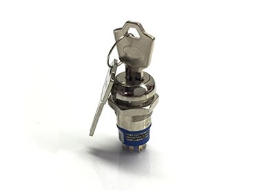 GAMA Electronics 3 Position Single Pole Momentary On-Off-Momentary On Keylock Switch