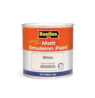 Rustins Quick Dry Matte Emulsion Paint White 250ml