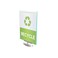 deflecto Superior Image Swivel Sign Holder w/Green Edge, 8.5 x 11 Insert, Silver Base