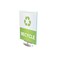 deflecto Superior Image Swivel Sign Holder w/Green Edge, 8.5 x 11 Insert, Silver Base