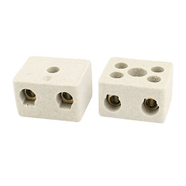 sourcing map uxcell 2 Way 380V 30A Ceramics Terminal Blocks High Temp Ceramic Connectors 2pcs