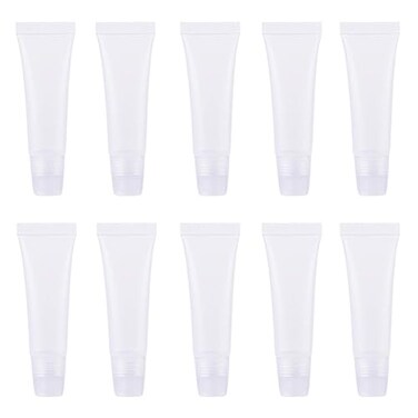 Wowlife 8ml Mini Clear Empty Lip Gloss Balm Container Soft Tubes Makeup Box ,50 Pcs
