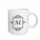 3dRose Initial Letter M Monogrammed Black White Typography 11oz Mug