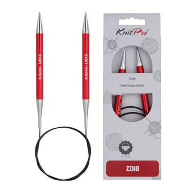 KnitPro Zing Fixed Circular Needles 40" ,100cmUS Size 13 ,9mm
