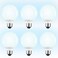TORCHSTAR 6-Pack G25 LED Light Bulbs, 5W 450LM, Dimmable, 5000K