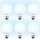 TORCHSTAR 6-Pack G25 LED Light Bulbs, 5W 450LM, Dimmable, 5000K