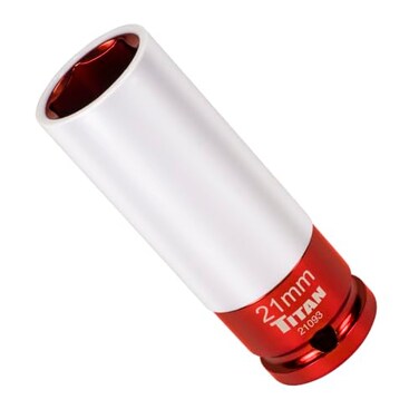 Titan 21093 1/2-Inch Drive x 21mm Non-marring Impact Deep Lug Nut Socket