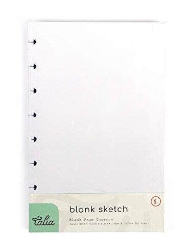 Talia Discbound Notebook Refills ,Junior ,5.5in x 8.5in, Blank Pages