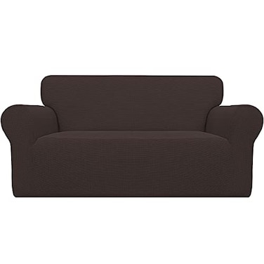 Easy-Going Stretch Loveseat Couch Covers Washable Chocolate