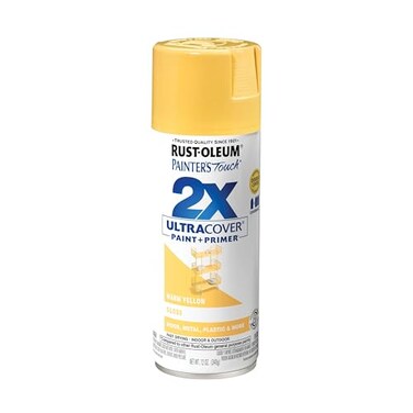 Rust-Oleum Painter's Touch 2X Ultra Cover Spray Paint, Gloss Warm Yellow