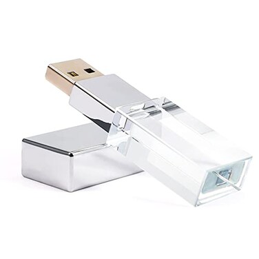 Laak 16GB New Crystal Transparent Rectangle Genuine USB Flash Drive 3.0 Wedding Gift Pendrive,Silver
