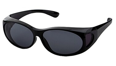 LensCovers Small Polarized Fit Over, Black, Smoke Lens