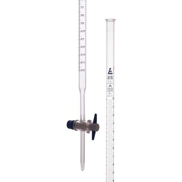 EISCO Borosilicate Burette, Straight Bore, PTFE Stopcock - 25mL - Class A