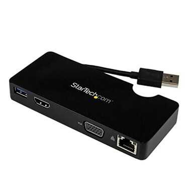 StarTech USB 3.0 Travel Mini Dock, HDMI or VGA, USBGbE ,USB3SMDOCKHV
