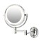 JERDON Hardwired Wall-Mount Makeup Mirror - 5X/1X - Chrome - HL65CD