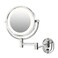JERDON Hardwired Wall-Mount Makeup Mirror - 5X/1X - Chrome - HL65CD