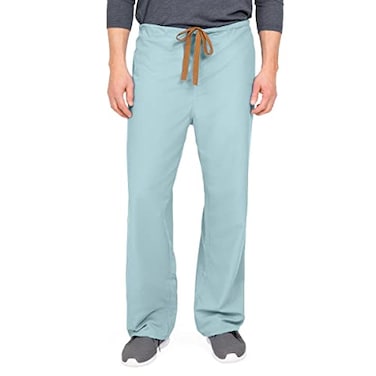 Medline PerforMAX Unisex Reversible Front-Drawstring Scrub Pants, Misty, Size X-Large, Regular Inseam