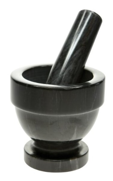 Fox Run Marble Mortar and Pestle Set, Black, 4.5
