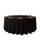 Urby 132 inches Black Round Tablecloth, Medium Weight Polyester