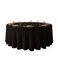 Urby 132 inches Black Round Tablecloth, Medium Weight Polyester