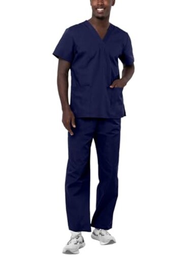 ADAR Medical Adar Universal Unisex Scrubs - Unisex Drawstring Scrub Set - 701 - Navy - 3X