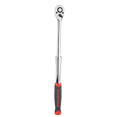 Pittsburgh 1/2 inch Extendable Ratchet Extra Long ,12 to 18 inchwith 6 Locking Positions and 400 ft. lbs max torque