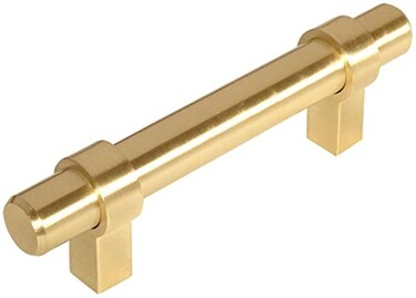 Cosmas 10 Pack 161-3BB Brushed Brass Steel Pull 3 Inch Hole Centers
