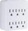 GE Pro 6-Outlet Extender Surge Protector, Wall Tap Adapter