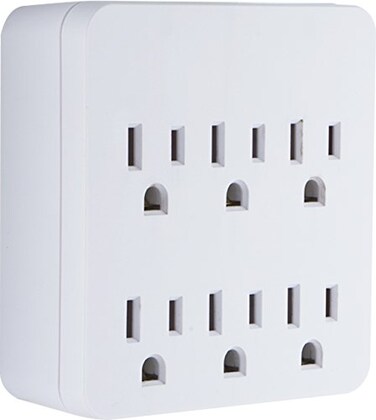 GE Pro 6-Outlet Extender Surge Protector, Wall Tap Adapter