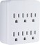 GE Pro 6-Outlet Extender Surge Protector, Wall Tap Adapter