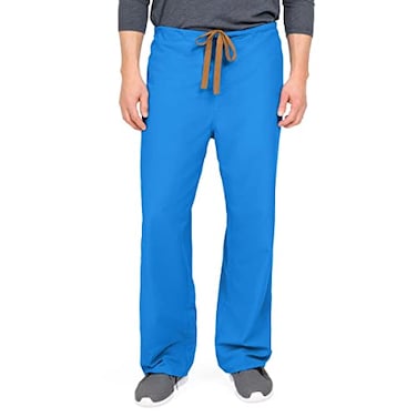 Medline PerforMAX Unisex Reversible Front-Drawstring Scrub Pants, Royal Blue, Size Small, Regular Inseam