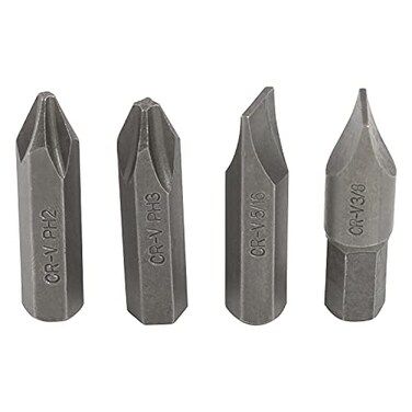 Great Neck GreatNeck IMB4 4-Piece Impact Bit Set, Slotted Screwdriver Bits, Phillips Head Screwdriver Bit Set, Chrome Vanadium Steel
