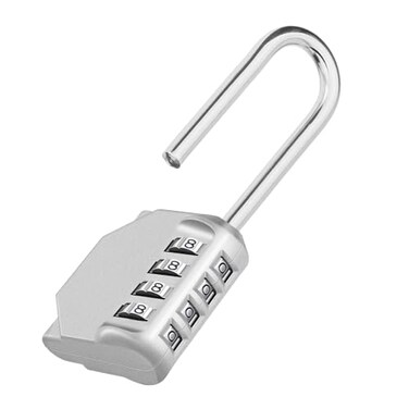 ZHEGE Combination Padlock, Long Shackle Lock with Code ,Sliver