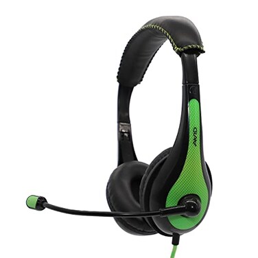 Avid Education AE-36-GR Stereo Classroom Computer Headset with Boom Microphone, Single TRRS Plug, Green