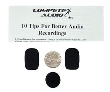 Compete Audio CA525 Small Foam Microphone Windscreens ,Microphone Covers3-Pack for Telex Airman, Other Headset/Lapel ,Lavalier
