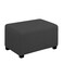 Easy-Going Stretch Small Rectangle Ottoman Cover Dark Grey