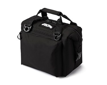 AO Coolers Caravan Canvas Soft Cooler with High-Density Insulation, Oversized Storage Pockets, Black, 12-Can