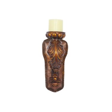 Deco 79 Polystone Solid Wall Sconce, 5" x 7" x 13", Bronze
