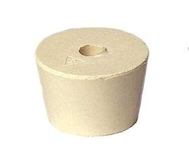 E.C. Kraus Size7 Rubber Stopper, Tan / Hole for Air Lock