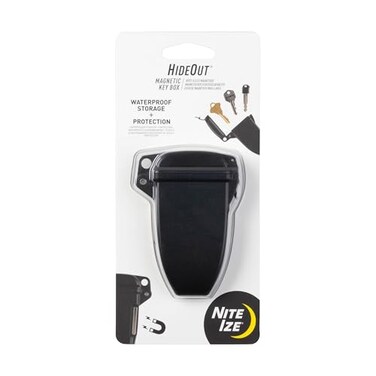 Nite Ize Hideout Magnetic Key Box - Waterproof Key Hider - Magnetic Key HolderBox - Waterproof Key Storage for Spare Keys - Black, Large
