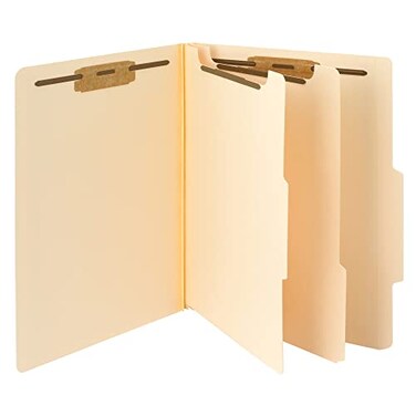 Smead Classification File Folder, 2" Expansion, 2/5-Cut Tab, Letter Size, 10 per Box ,2 Dividers, Manila