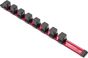 Olsa Tools 3/4-Inch Drive Socket Holder Rail, Red Aluminum,