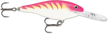 Rapala Shad Rap Crankbait, 3-1/2", Pink Tiger UV