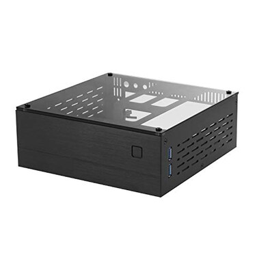 Goodisory A01 Aluminum Mini-ITX HTPC Desktop Computer Chassis ,Black Tempered Glass